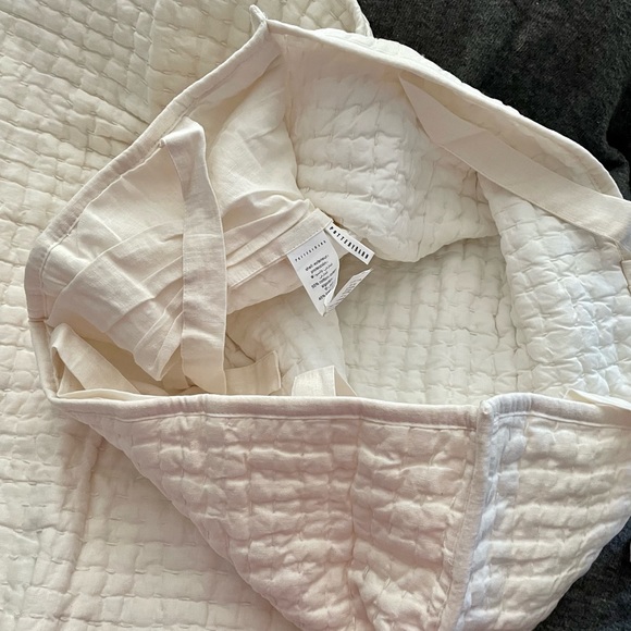 🆕 Pottery Barn Classic Ivory Pick-Stitch Handcrafted Cotton/Linen Sham NWOT - Picture 6 of 8